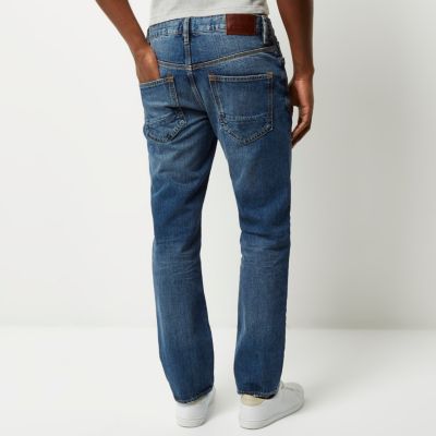 Mid blue wash Dean straight jeans